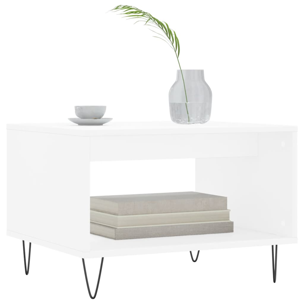 vidaXL Salontafel 60x50x40 cm bewerkt hout wit