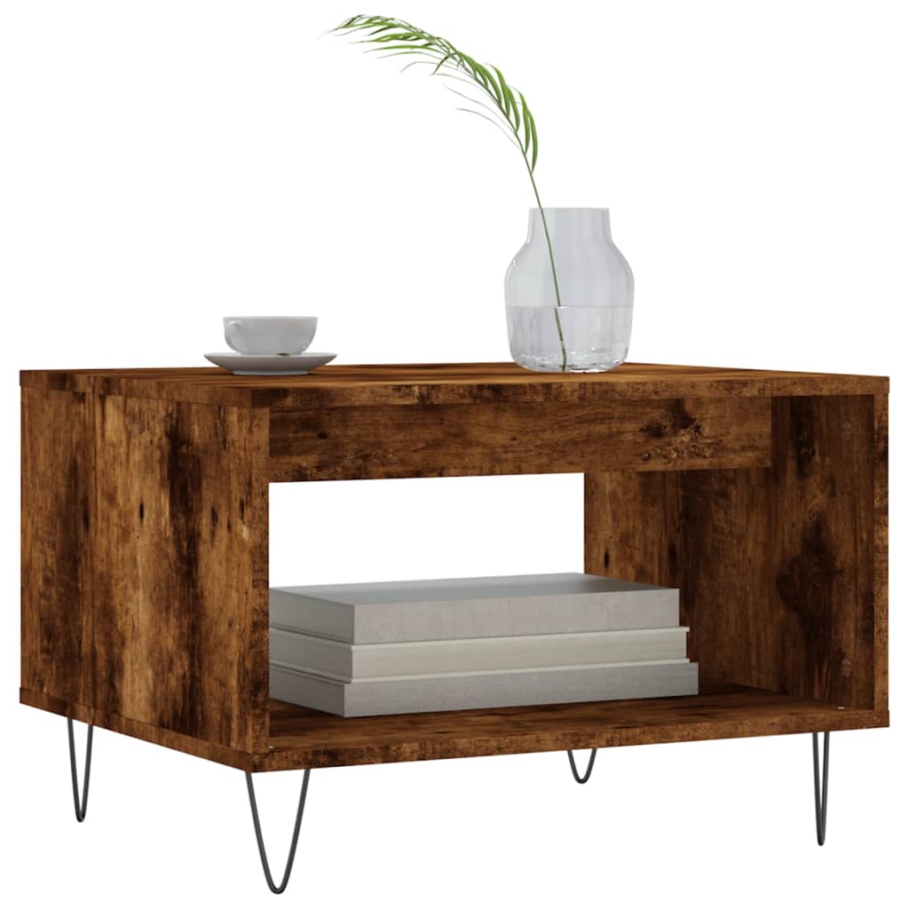 vidaXL Salontafel 60x50x40 cm bewerkt hout gerookt eikenkleurig