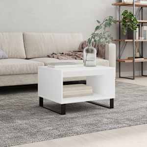 Klubska mizica bela 60x50x40 cm inženirski les