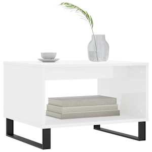 vidaXL Couchtisch Hochglanz-Wei&szlig; 60x50x40 cm Holzwerkstoff