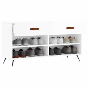 Botník bílý s vysokým leskem 102 x 35 x 55 cm kompozitní dřevo - obrázek 4