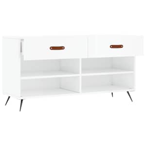 Botník bílý s vysokým leskem 102 x 35 x 55 cm kompozitní dřevo - obrázek 5