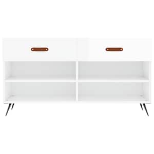 Botník bílý s vysokým leskem 102 x 35 x 55 cm kompozitní dřevo - obrázek 6