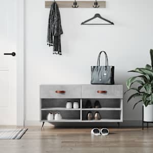 Botník betonově šedý 102 x 35 x 55 cm kompozitní dřevo - obrázek 1