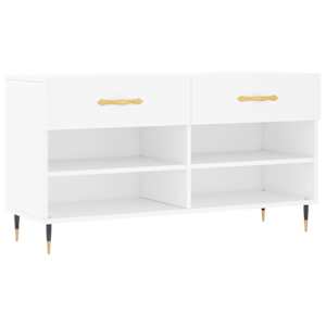 vidaXL jalatsipink, valge, 102 x 35 x 55 cm, tehispuit