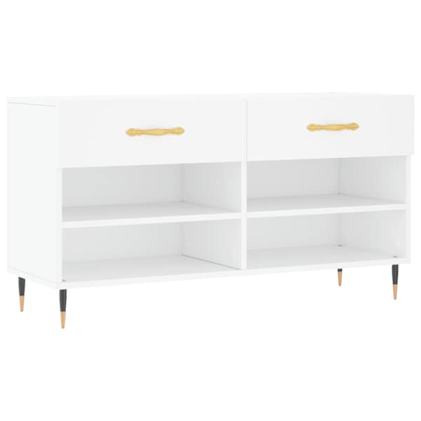 vidaXL jalatsipink, valge, 102 x 35 x 55 cm, tehispuit