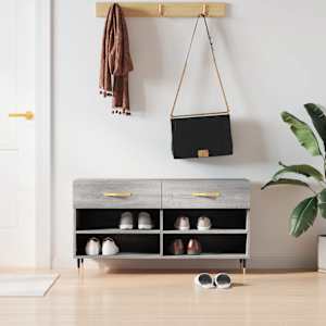 Klop za čevlje siva sonoma 102x35x55 cm inženirski les