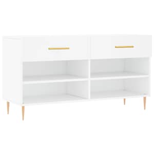 vidaXL jalatsipink, valge, 102 x 35 x 55 cm, tehispuit
