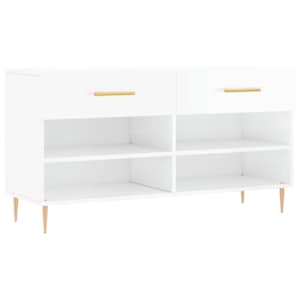 Botník bílý s vysokým leskem 102 x 35 x 55 cm kompozitní dřevo - obrázek 2