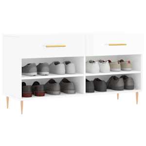Botník bílý s vysokým leskem 102 x 35 x 55 cm kompozitní dřevo - obrázek 3