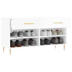 Botník bílý s vysokým leskem 102 x 35 x 55 cm kompozitní dřevo - obrázek 4