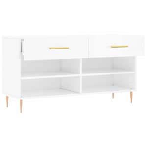 Botník bílý s vysokým leskem 102 x 35 x 55 cm kompozitní dřevo - obrázek 5