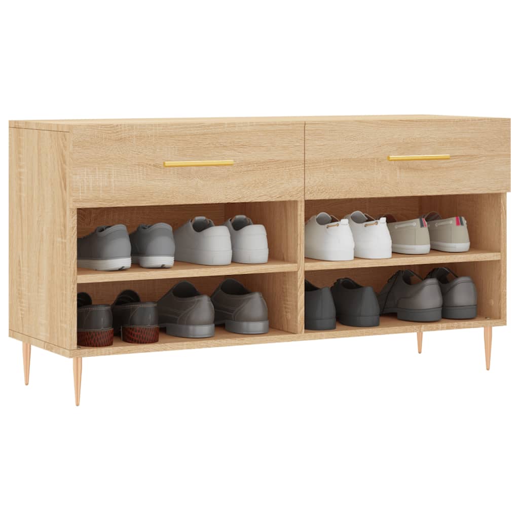 vidaXL Bancheta pantofar, stejar sonoma, 102x35x55 cm, lemn prelucrat