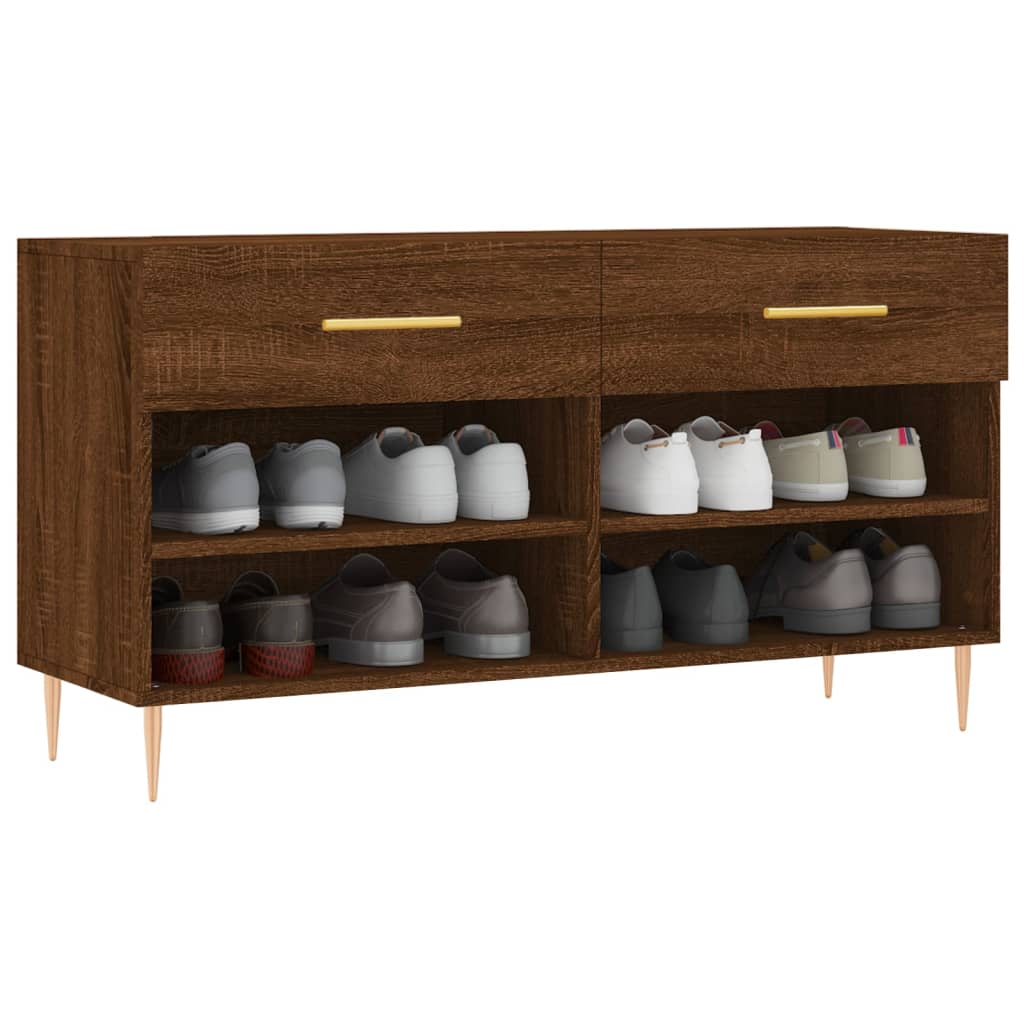 vidaXL Schoenenbank 102x35x55 cm bewerkt hout sonoma eikenkleurig afbeelding
