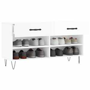 Botník bílý s vysokým leskem 102 x 35 x 55 cm kompozitní dřevo - obrázek 4