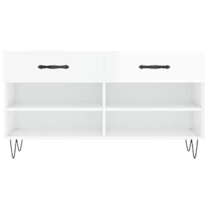 Botník bílý s vysokým leskem 102 x 35 x 55 cm kompozitní dřevo - obrázek 6