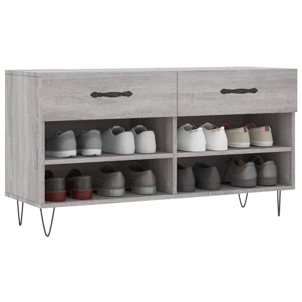 vidaXL szürke sonoma színű szerelt fa cipőpolc 102 x 35 x 55 cm