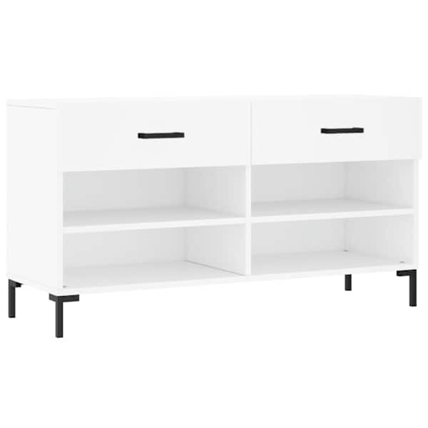 vidaXL jalatsipink, valge, 102 x 35 x 55 cm, tehispuit