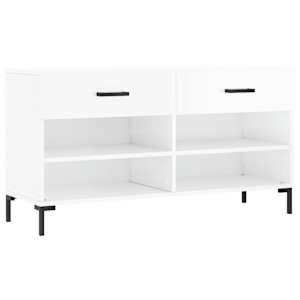 vidaXL jalatsipink, k&otilde;rgl&auml;ikega valge, 102 x 35 x 55 cm, tehispuit