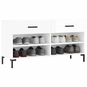 Botník bílý s vysokým leskem 102 x 35 x 55 cm kompozitní dřevo - obrázek 3