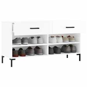 Botník bílý s vysokým leskem 102 x 35 x 55 cm kompozitní dřevo - obrázek 4