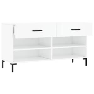Botník bílý s vysokým leskem 102 x 35 x 55 cm kompozitní dřevo - obrázek 5