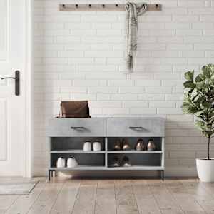 Botník betonově šedý 102 x 35 x 55 cm kompozitní dřevo - obrázek 1