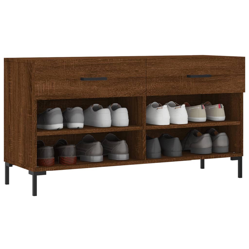 vidaXL Schoenenbank 102x35x55 cm bewerkt hout sonoma eikenkleurig afbeelding