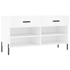 vidaXL jalatsipink, valge, 102 x 35 x 55 cm, tehispuit