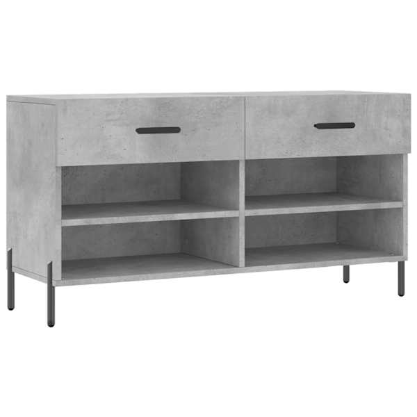 vidaXL jalatsipink, betoonhall, 102 x 35 x 55 cm, tehispuit