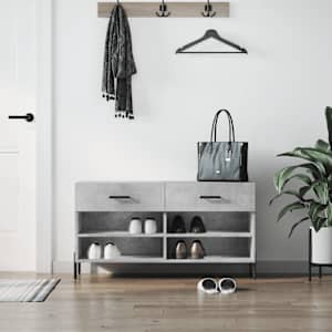 Botník betonově šedý 102 x 35 x 55 cm kompozitní dřevo - obrázek 1