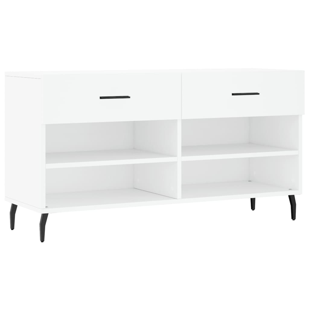 vidaXL Botník bílý 102 x 35 x 55 cm kompozitní dřevo