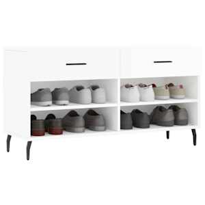 Botník bílý s vysokým leskem 102 x 35 x 55 cm kompozitní dřevo - obrázek 3