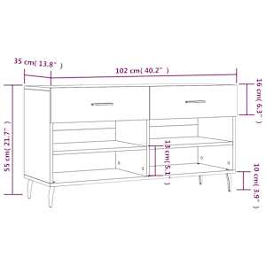 Botník bílý s vysokým leskem 102 x 35 x 55 cm kompozitní dřevo - obrázek 12