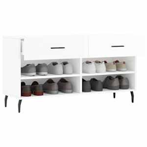 Botník bílý s vysokým leskem 102 x 35 x 55 cm kompozitní dřevo - obrázek 4