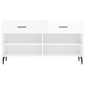 Botník bílý s vysokým leskem 102 x 35 x 55 cm kompozitní dřevo - obrázek 6
