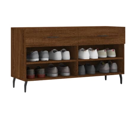 vidaXL Bancă de pantofi, stejar maro, 102x35x55 cm, lemn prelucrat