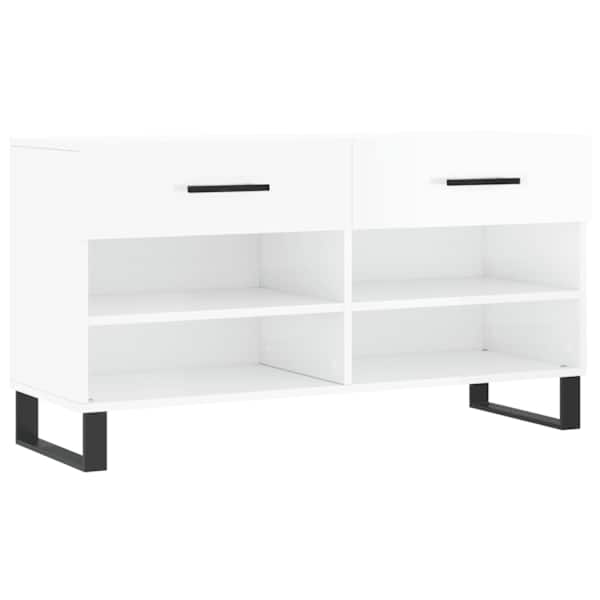 vidaXL jalatsipink, k&otilde;rgl&auml;ikega valge, 102 x 35 x 55 cm, tehispuit