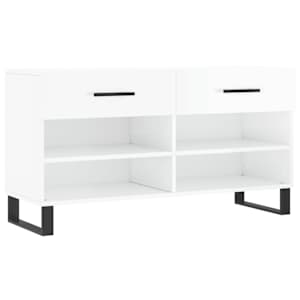 Botník bílý s vysokým leskem 102 x 35 x 55 cm kompozitní dřevo - obrázek 2