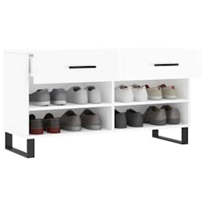 Botník bílý s vysokým leskem 102 x 35 x 55 cm kompozitní dřevo - obrázek 4