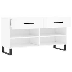 Botník bílý s vysokým leskem 102 x 35 x 55 cm kompozitní dřevo - obrázek 5