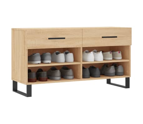 vidaXL Bancheta pantofar, stejar sonoma, 102x35x55 cm, lemn prelucrat