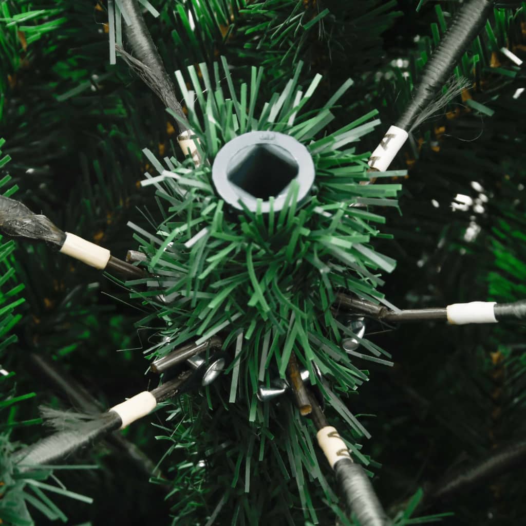 Sapin de Noël artificiel 210 cm vert avec support en métal