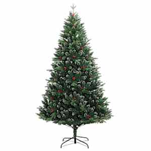 Umělý sklápěcí vánoční stromek s červenými bobulemi 210 cm - obrázek 2