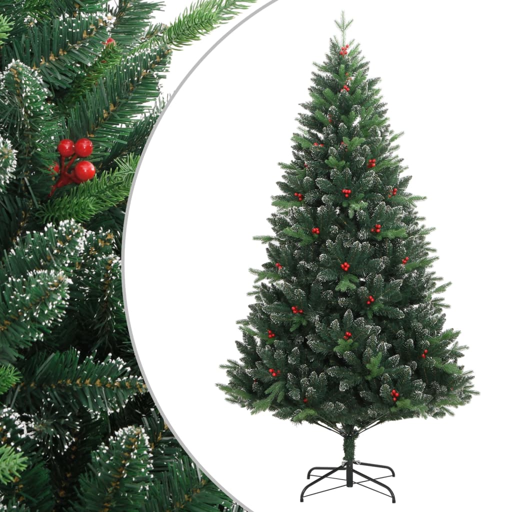 Künstlicher Weihnachtsbaum Klappbar mit Roten Beeren 240 cm