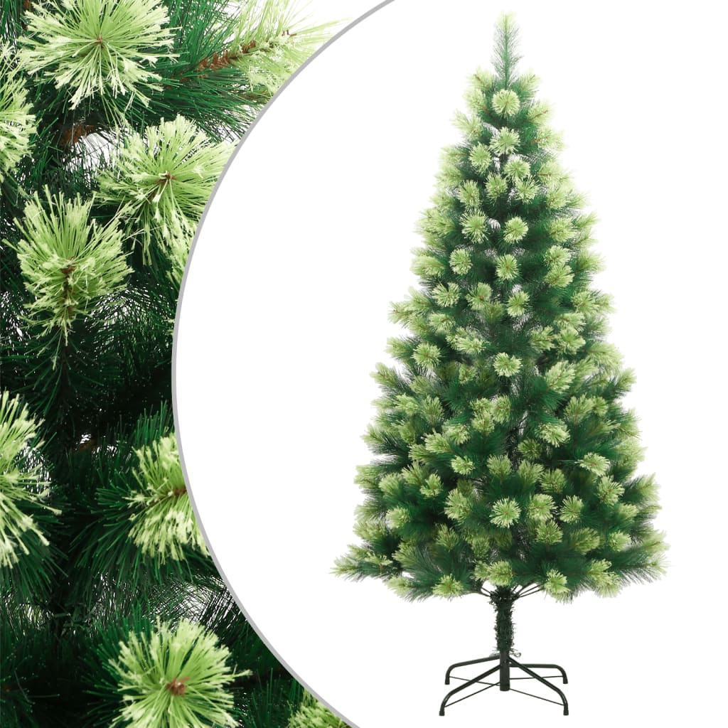 vidaXL kunstigt juletræ med juletræsfod 240 cm hængslet