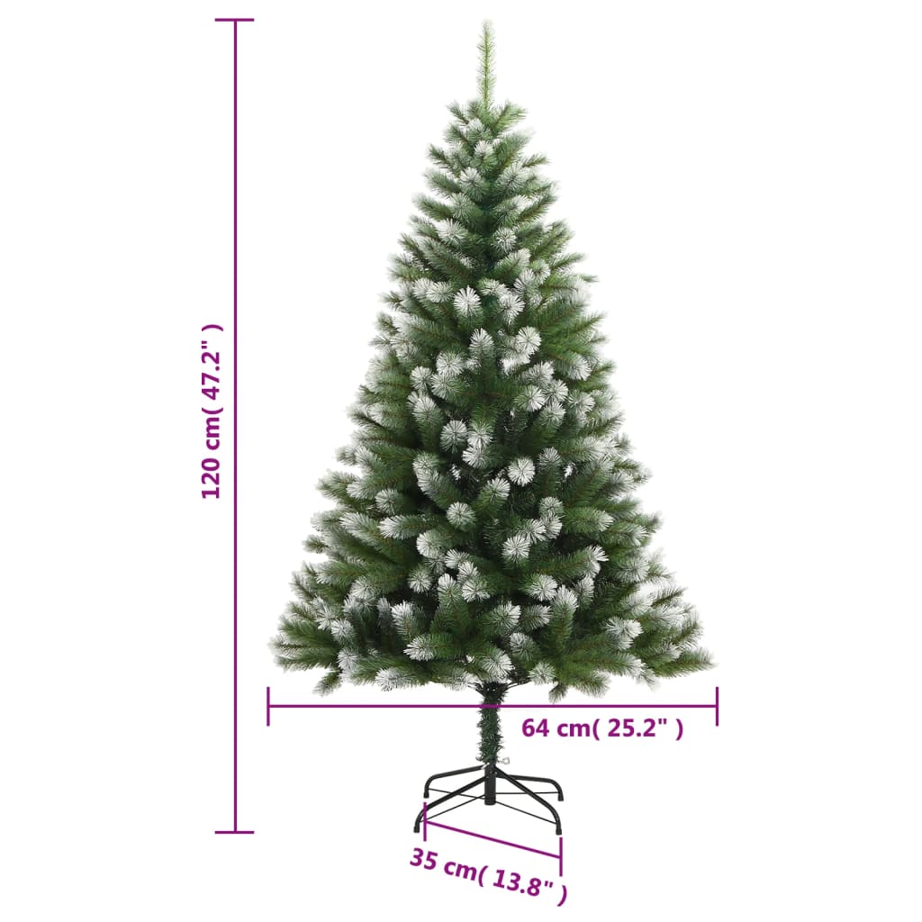 Sapin de Noël artificiel à charnières avec neige floquée 120 cm – Image 9