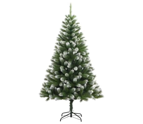 vidaXL Artificial Hinged Christmas Tree with Flocked Snow 120 cm