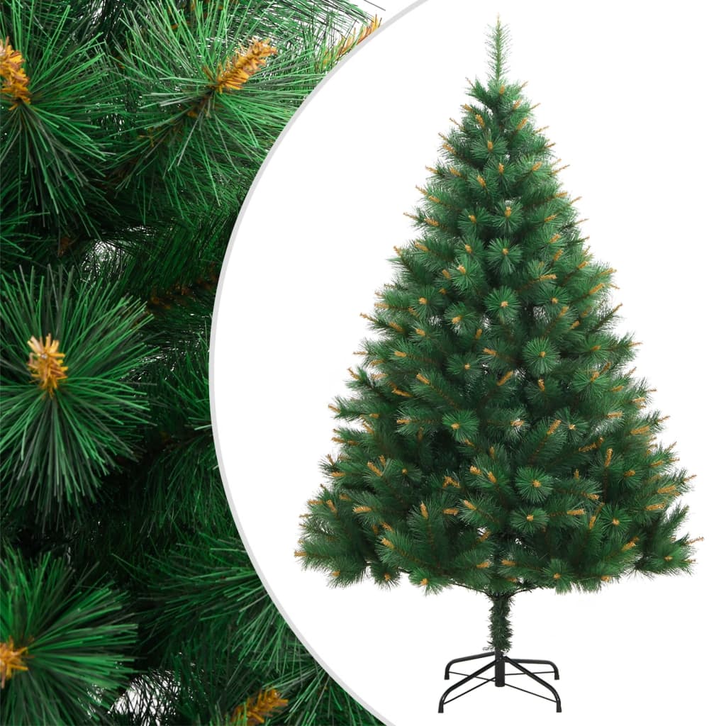 vidaXL kunstigt juletræ med juletræsfod 120 cm hængslet