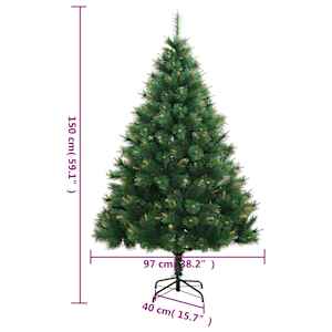 Umělý sklápěcí vánoční stromek se stojanem 150 cm - obrázek 9
